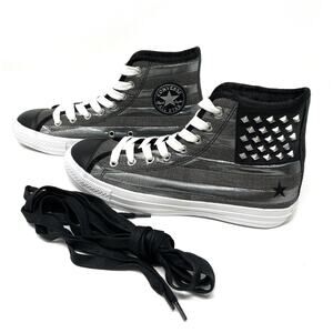 Converse Chuck Taylor Black Studded USA FLAG High-tops Mens Sz 8.5 All Stars